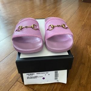 EUC Gucci horsebit slide sandals Sz 38 fits 7-7.5